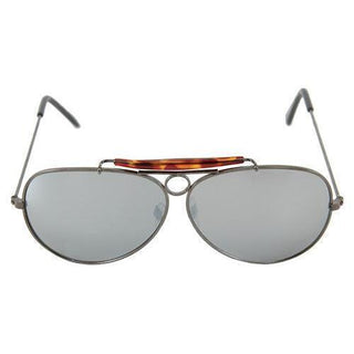Aviator Sunglasses: Silver w/Metal Smoke Lens