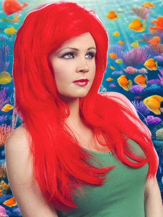 Mermaid Red Deluxe Wig