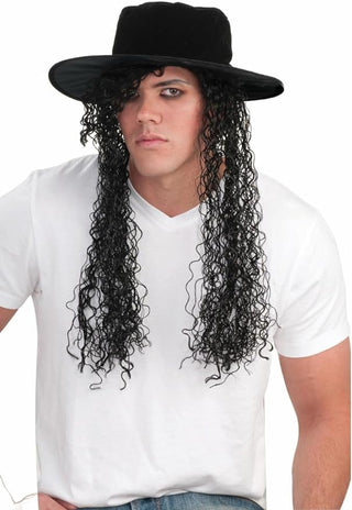 Mens Michael Jackson Hat With Wig