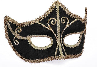Forum Novelties Venetian Black Velvet with Points Mardi Gras Mask
