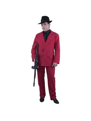 Adult Red Gangster Suit Costume-COSTUMEISH