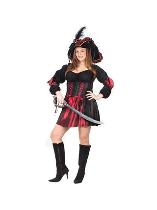 Adult Plus Size Stitch Pirate Costume-COSTUMEISH