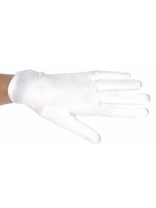 Child's White Spandex Costume Gloves-COSTUMEISH