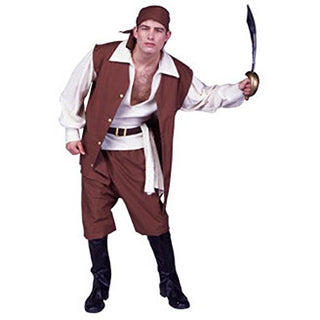 Adult Caribbean Pirate Halloween Costume (Size: Standard 42-46)