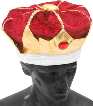Sombrero de corona de rey rojo para adulto