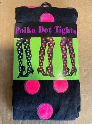 Adult Pink Polka Dot Tights Size: One Size