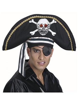 Adult Spooky Pirate Costume Hat