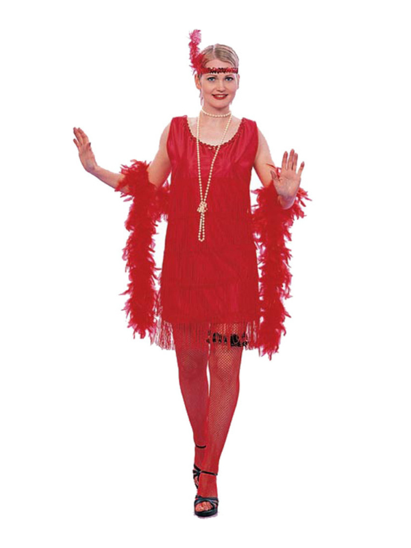 Adult Roaring 20s Red Flapper Gatsby Dress, Women's, Size: 8-12