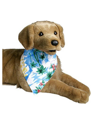 Blue Hawaiian Dog Bandana Size: XS (2-10 lbs)