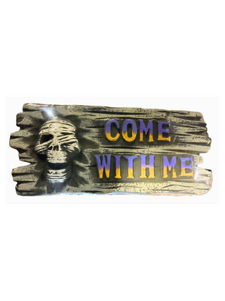 Mummy Skull Halloween Sign