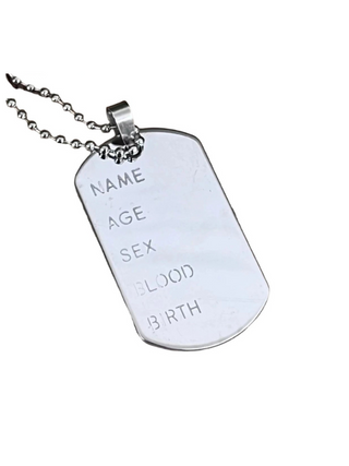 Army Silver Dog Tags Costume Accessory