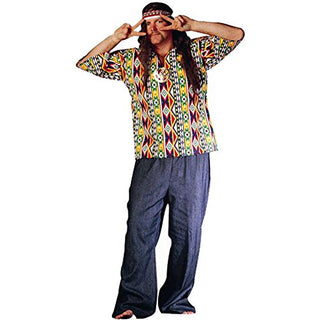 Disfraz de hombre hippie de los años 60 para adulto (Talla: Estándar 42-46)
