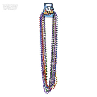 Mardi Gras Metallic Beads - 1 Dozen