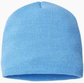 Beanie Ski Cap Hat in Light Blue Style: Short Cuffless