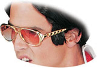 Gafas de estrella de rock doradas