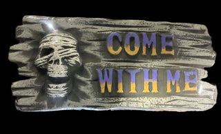 Mummy Skull Halloween Sign