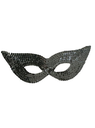 Forum Novelties Black Sequin Harlequin Eye Mask, One Size