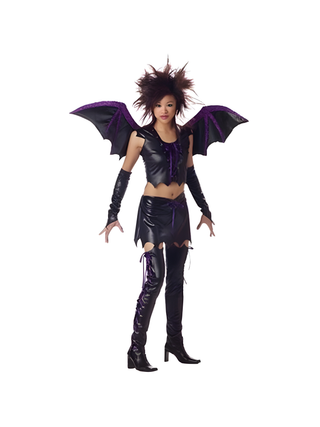 Women's Sexy Vixen Bat Halloween Costume (Junior Sizes)