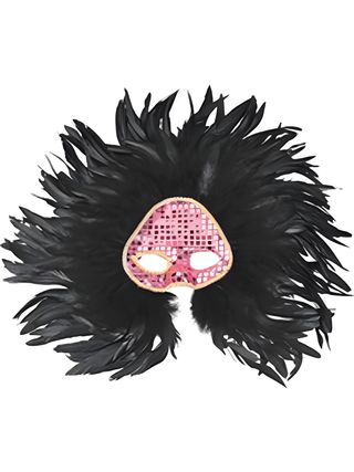 Adult Black Wicked Feather Eye Mask