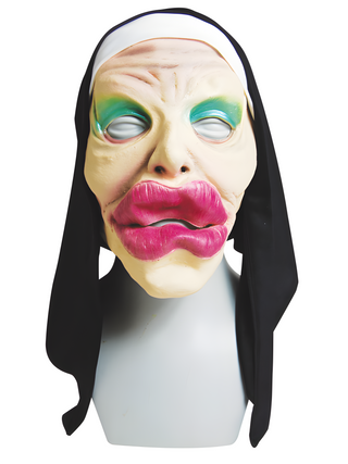 Funny Nun Halloween Costume Mask