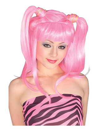 Adult Pink Pig Tails Wig