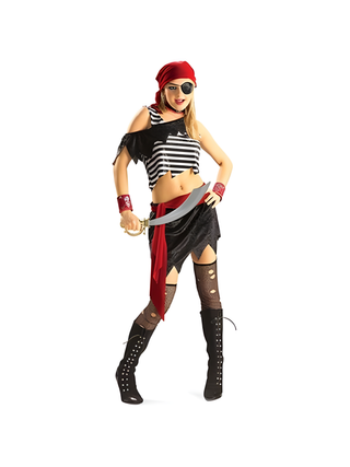 Women's Sexy Ragged Pirate Halloween Costume (Junior Sizes)