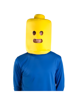Child Yellow Block Man Headpiece