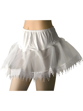 Adult White Teardrop Lace Petticoat