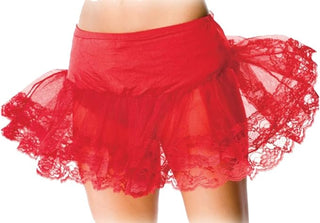 Leg Avenue Lace Trimmed Petticoat Costume Accessory Red One Size