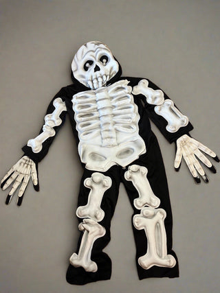 Disfraz infantil de esqueleto que brilla en la oscuridad