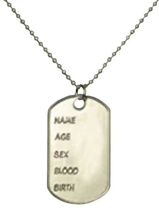 Army Silver Dog Tags Costume Accessory