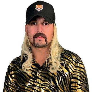 Tiger Trainer Hat w/ Attached Mullet Adult Costume Accessory | One Size
