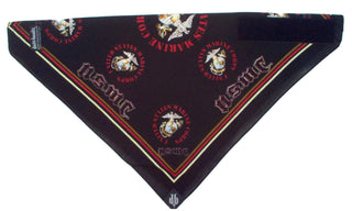 Marines Bandana (Black) with Multiple Logo's USMC