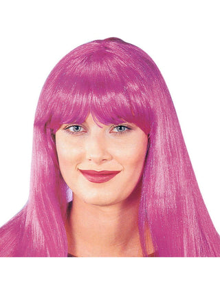 Adult Long Hot Pink Wig-COSTUMEISH