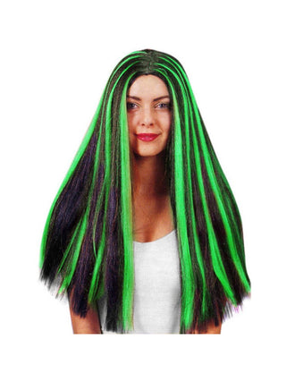 Adult Black & Green Witch Wig-COSTUMEISH