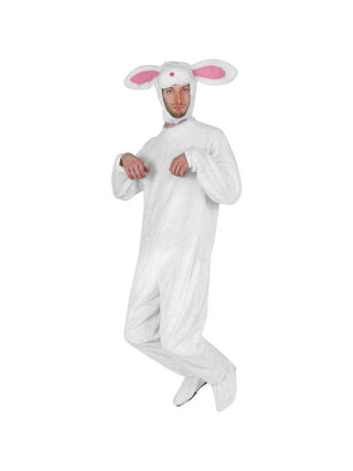 Adult White Plush Rabbit Costume-COSTUMEISH