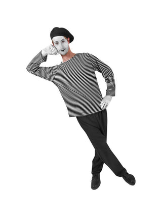 Adult French Mime Costume-COSTUMEISH