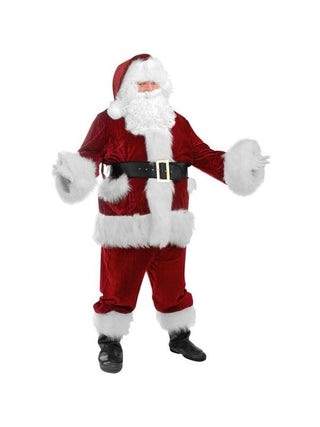 Adult Velvet Santa Costume-COSTUMEISH