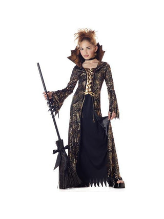 Child's Gold and Black Witch Costume-COSTUMEISH