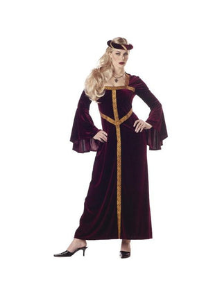 Adult Burgundy Guinevere Costume-COSTUMEISH