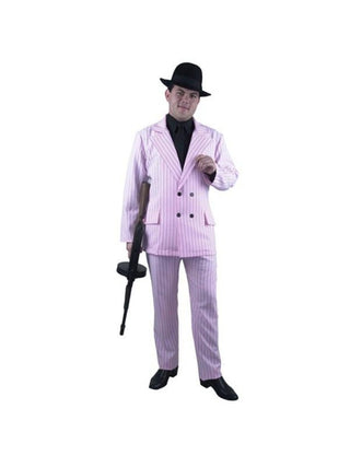 Adult Men's Pink Gangster Suit Costume-COSTUMEISH