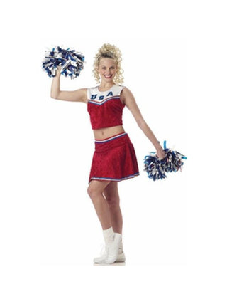 Adult Sleeveless Cheerleader Costume-COSTUMEISH