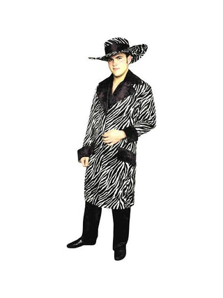 Adult Long Zebra Pimp Suit Costume-COSTUMEISH