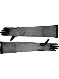 Long Black Fishnet Gloves-COSTUMEISH