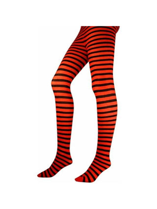 Adult Black / Red Striped Tights-COSTUMEISH