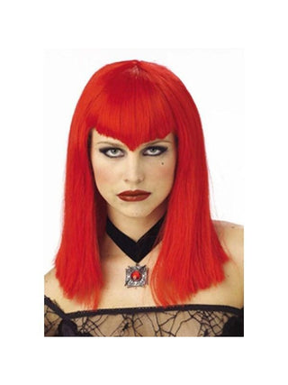 Adult Red Vampiress Wig-COSTUMEISH
