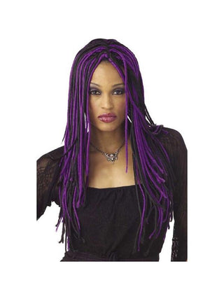 Adult Twisted Long Purple & Black Wig-COSTUMEISH