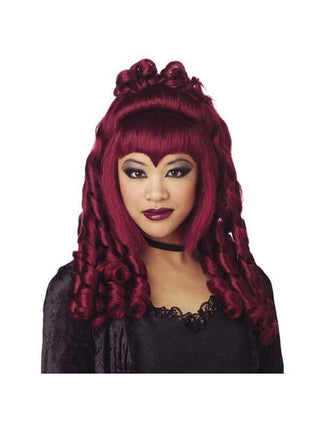 Burgundy Curly Gothic Vampire Wig-COSTUMEISH