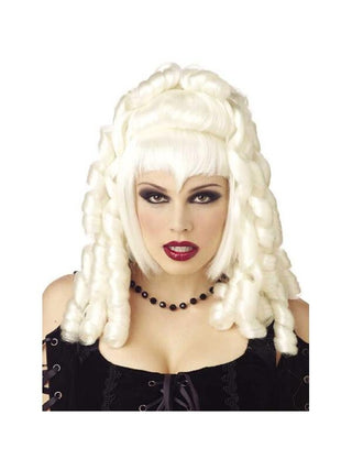 White Curly Gothic Vampire Wig-COSTUMEISH