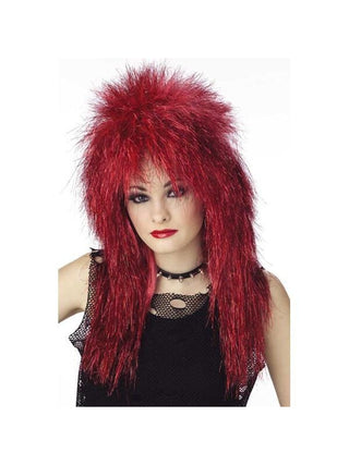 Women's Vibe Red Shimmer Wig-COSTUMEISH